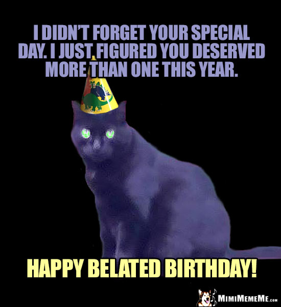 Happy Belated Birthday from Kitty! Funny Cats Tell