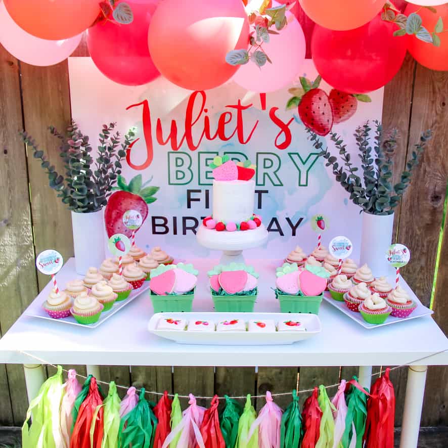 My Berry First Birthday Strawberry Themed Party Mimi's Dollhouse