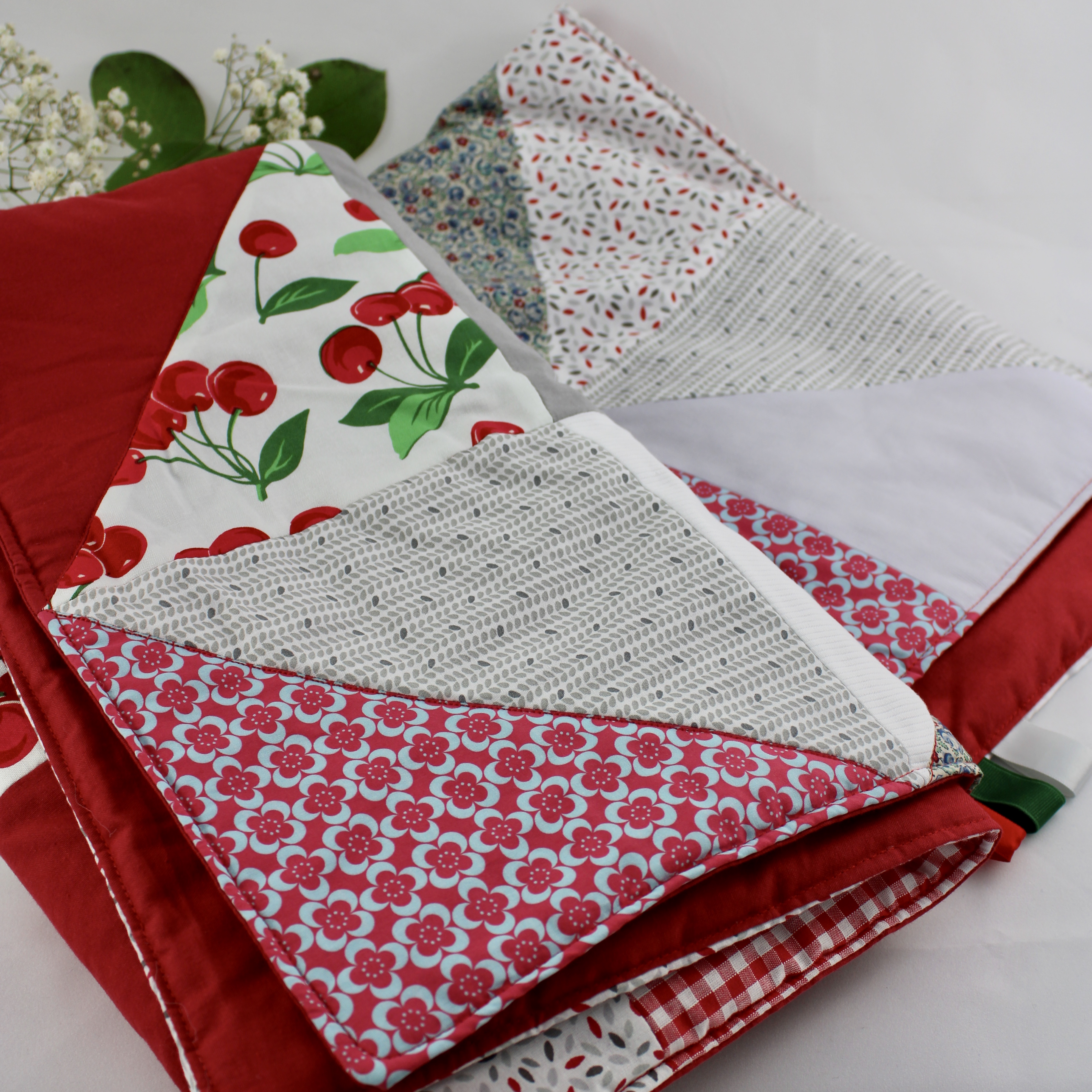 Plaid patchwork cerise Mimousk