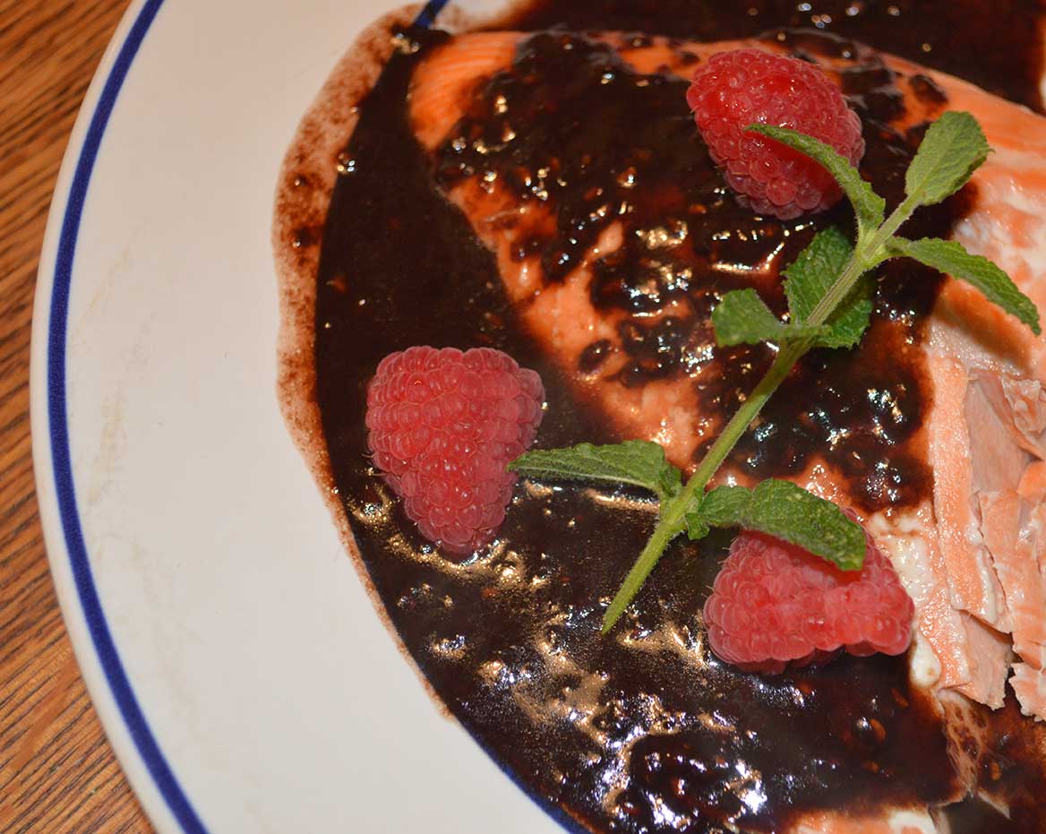 Baked Salmon with Raspberry Balsamic Vinegar Sauce Mind Body Oasis