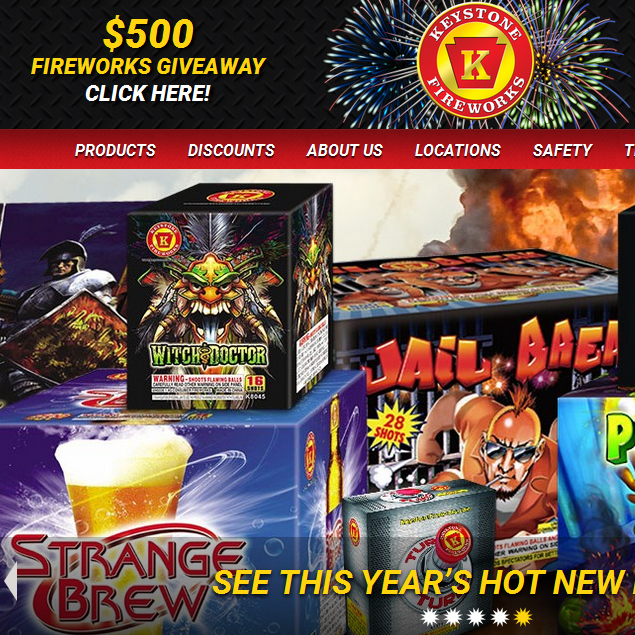 Keystone fireworks website MIND Development & Design, LLC