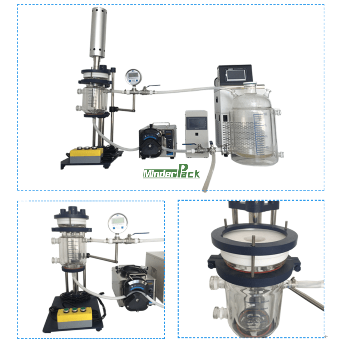 Ultrasonic dispersion machine with glass kettle