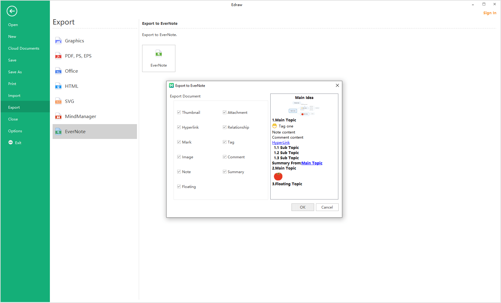 How to Edit and Save a Mind Map to Evernote MindMaster