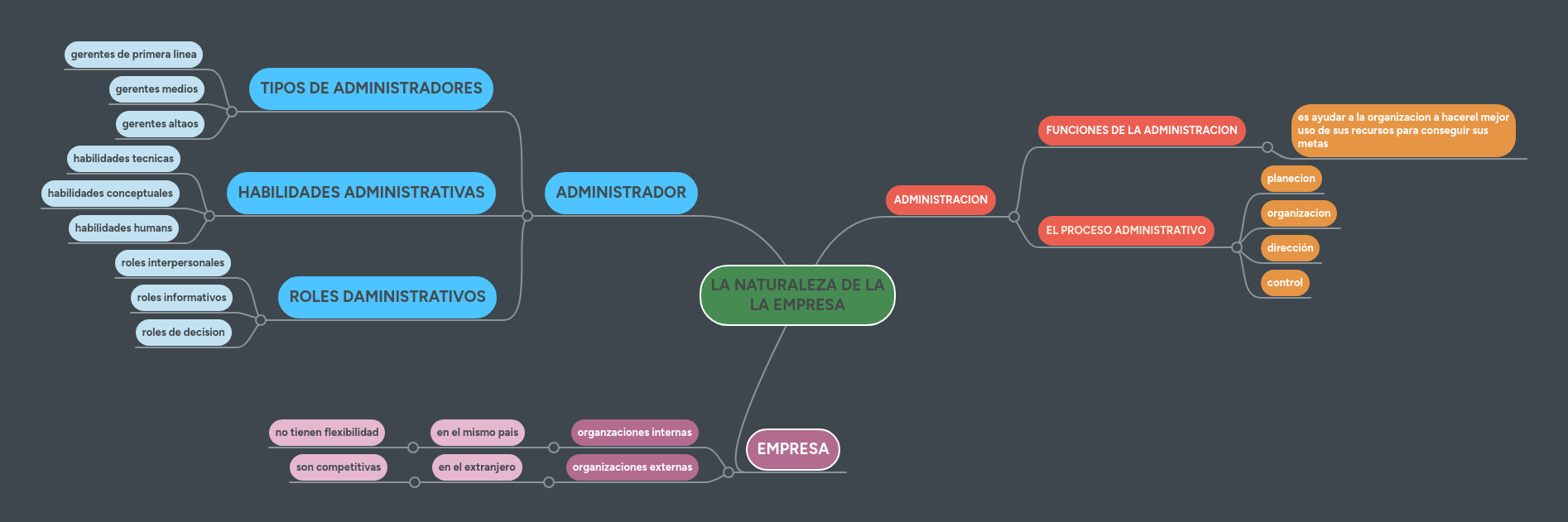 LA NATURALEZA DE LA LA EMPRESA MindMeister Mapa Mental