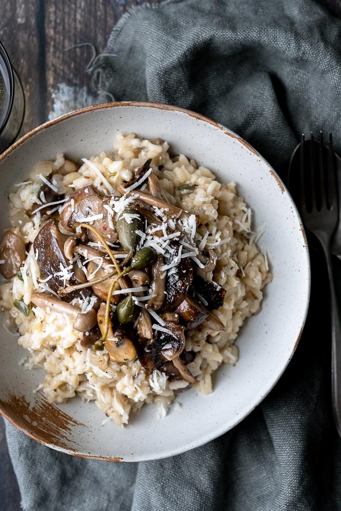 Truffel risotto met gemengde paddenstoelen Mind Your Feed