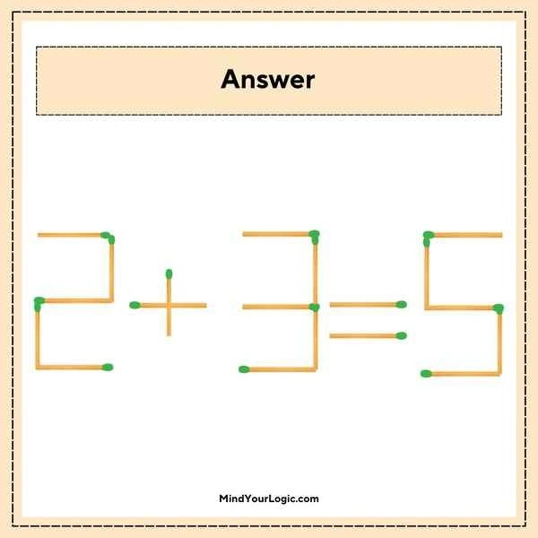 Matchstick puzzles with answers to improve your brain - mindyourlogic