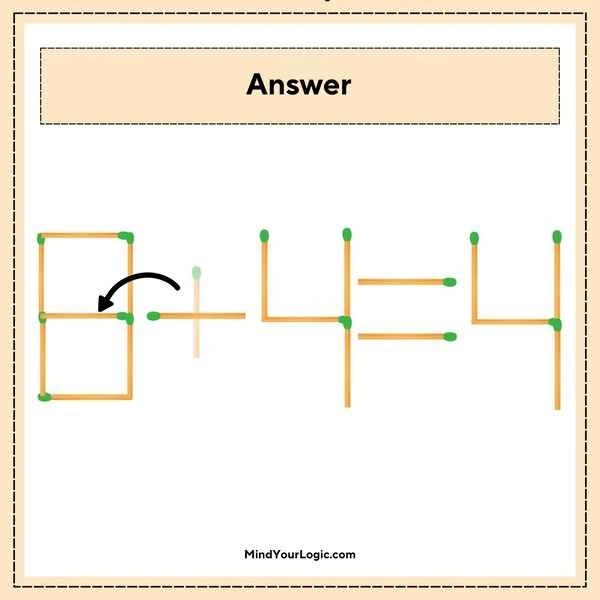 Matchstick puzzles with answers to improve your brain - mindyourlogic