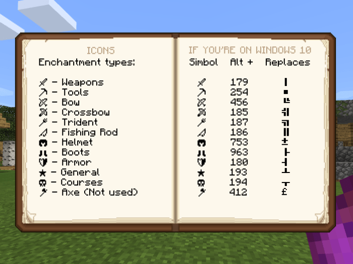 Better ENCHANTMENT Names MCPE Texture Packs minecrafts.us