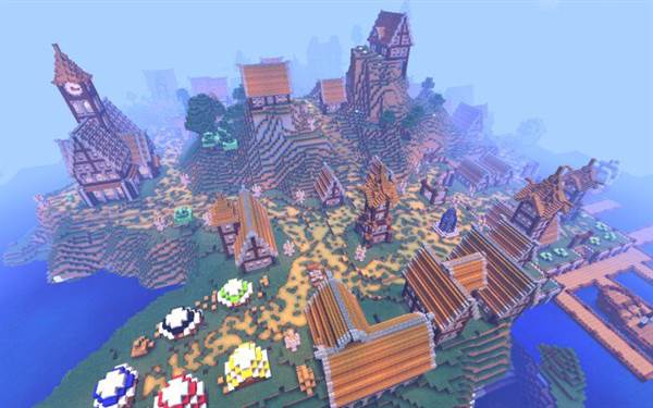 Keragard Medieval City MCPE Maps minecrafts.us