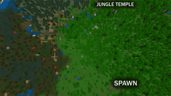 Village with both Swamp and Jungle Villagers Near Spawn! (Seed) MCPE
