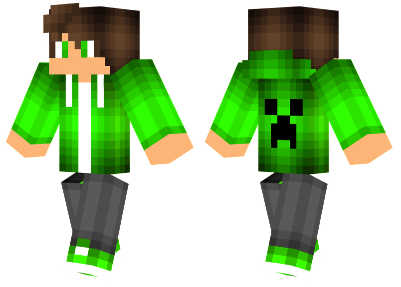 Green Creeper Hoodie Minecraft Skins