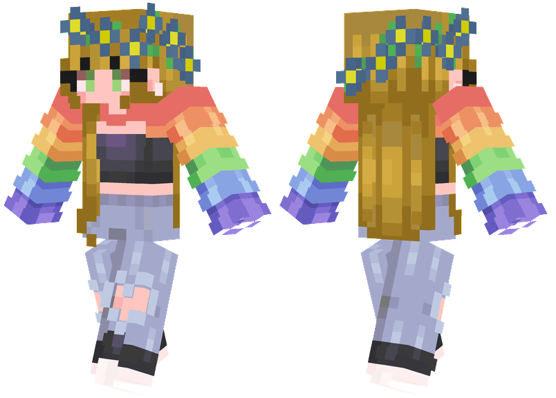 Rainbow Flower Girl Minecraft Skins