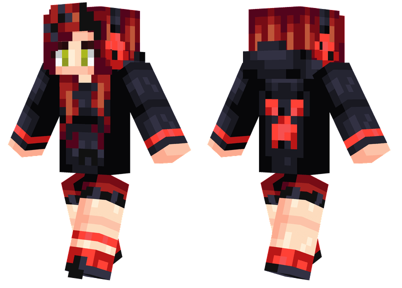 Red Creeper Girl Minecraft Skins