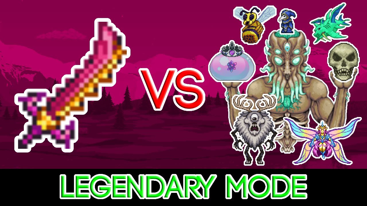 Terraria 1.4.4.7 Star Wrath vs ALL Bosses (Legendary Mode) MineNest