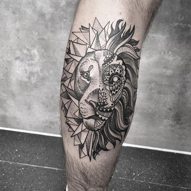 tatuagem masculina ideias perna leao Tatuagens de leão, Tatuagem na 65 Tatuagens de Leão Impressionantes Fotos Incríveis!