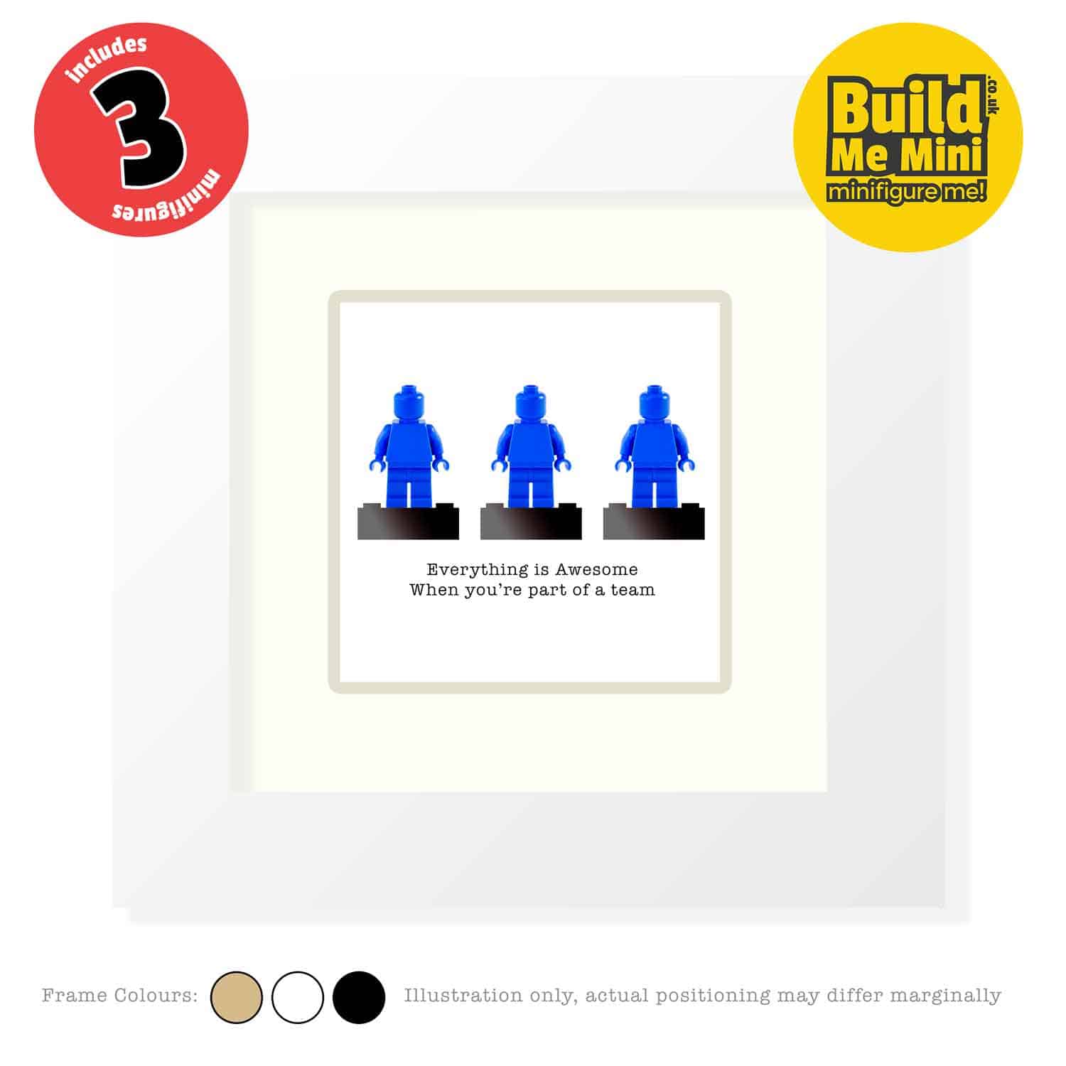 Framed Personalised Minifigures made from LEGO® parts (Triple)