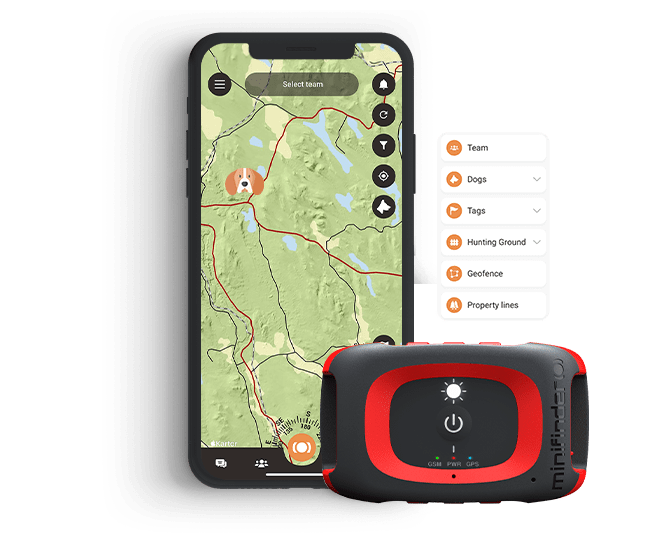 Hunting dog tracker Tracking of hunting dog MiniFinder Rex