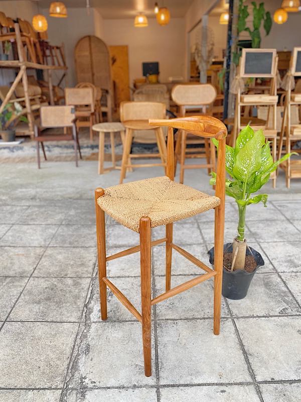 Kitchen island chair with Seagrass Rope » Minimal Design Phuket