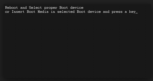 reboot and select