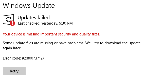 Solve Your Device Is Missing Important Security and Quality Fixes
