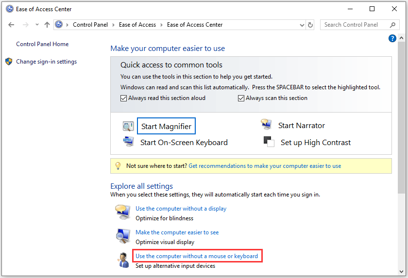 How to Use a Computer without a Mouse or a Keyboard on Win?