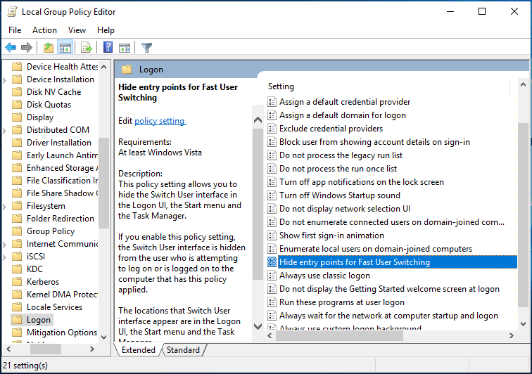 How to Disable Fast User Switching in Windows 10 (2 Methods) MiniTool