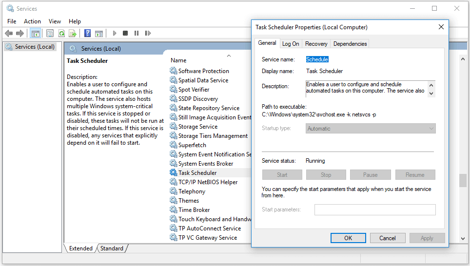 7 Tips to Fix Task Scheduler Not Running/Working Windows 10 MiniTool