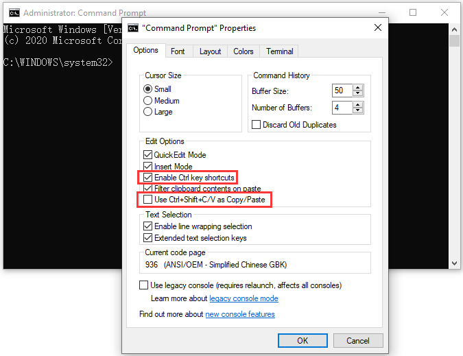 Keyboard shortcut for paste in command prompt hawkpsado