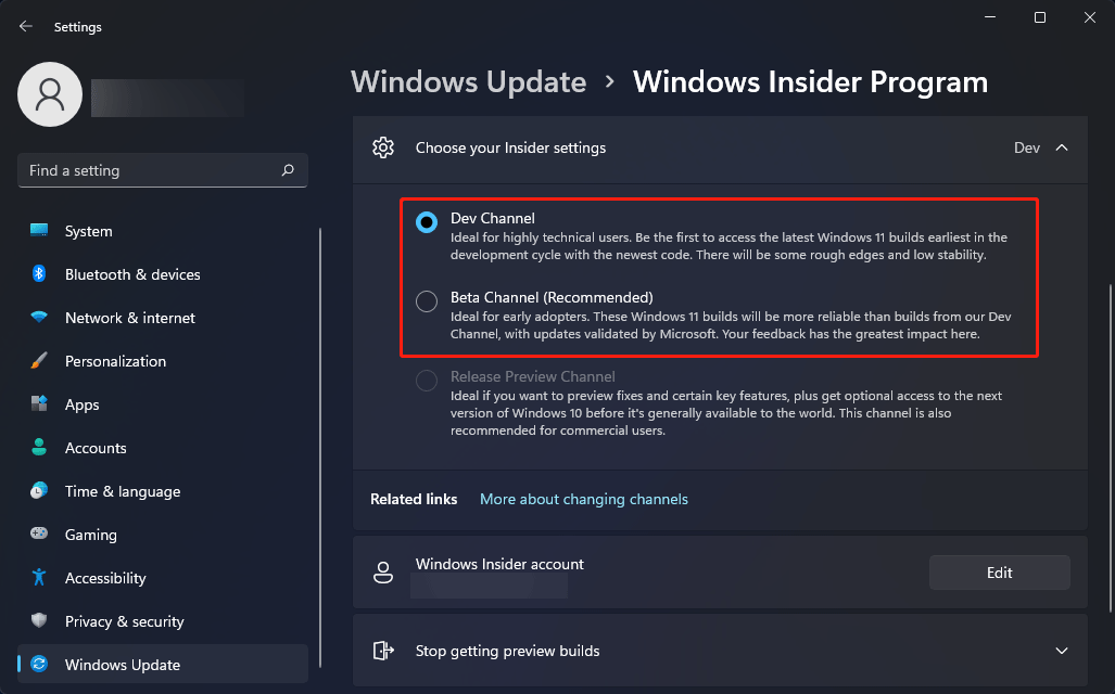 Switch Between the Dev and Beta Channels in Windows 11 MiniTool