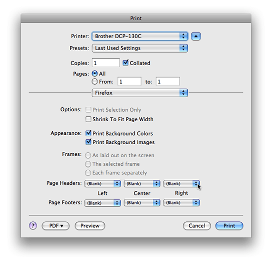 Mac OSX Print Tips How to Remove Headers & Footers