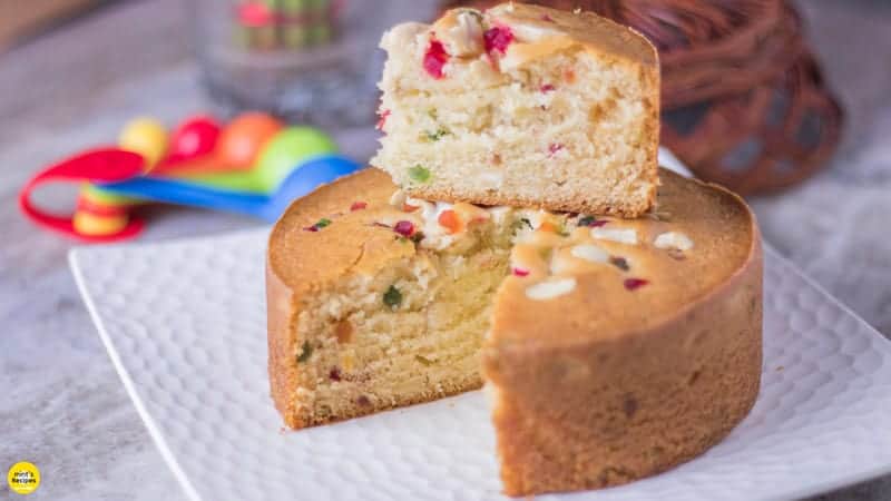 Eggless Tutty Fruity Cake Recipe In Pressure Cooker Recipes In Hindi