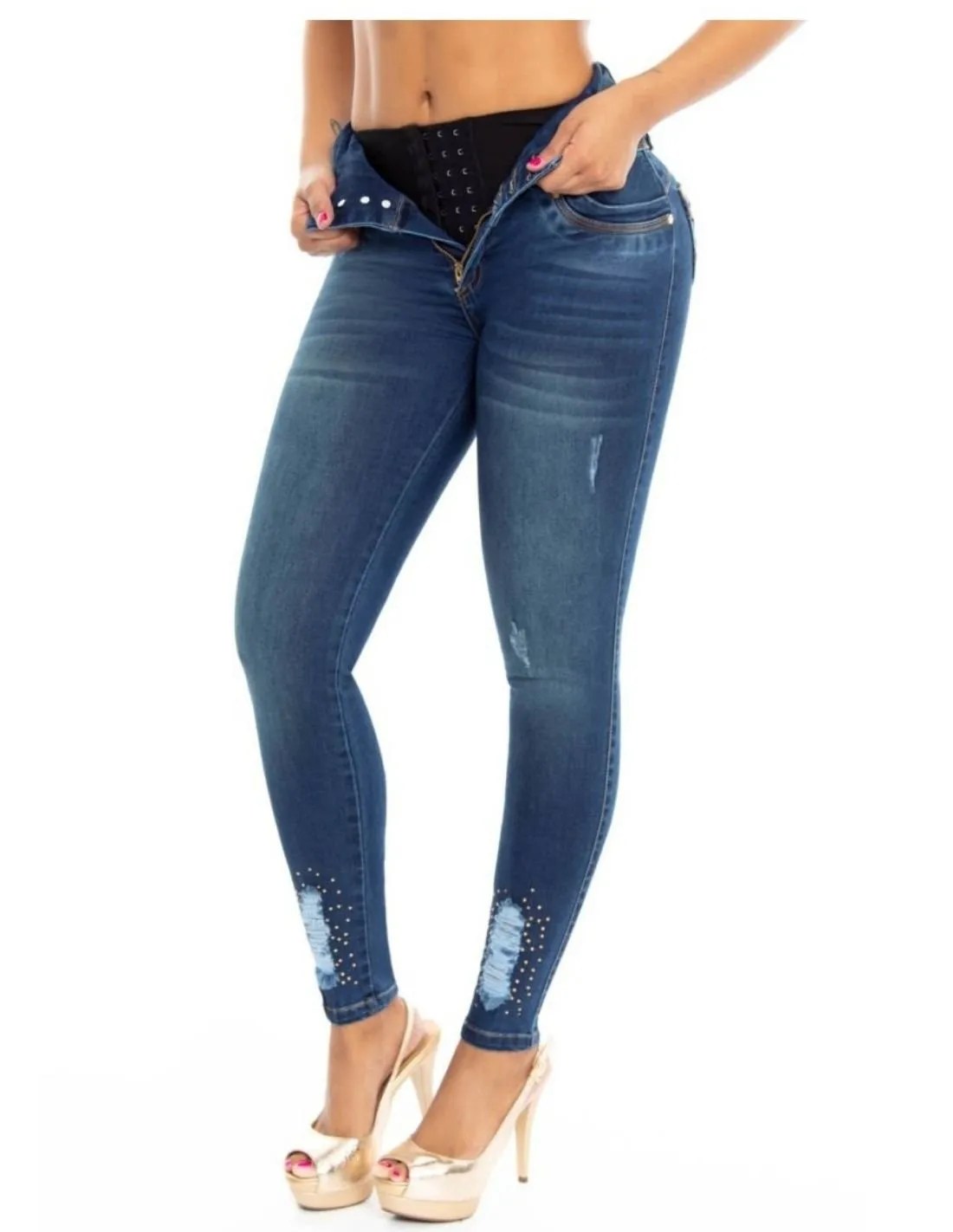 Pantalon con Faja en Cintura PLF6790 Kaprichos Moda Latina