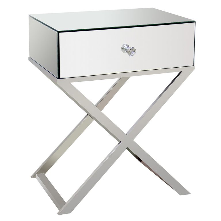 The malm chest of 2 drawers the knapper standing mirror is a complete dressing room solution. Cross Legged Mirrored Bedside Table Mirroredfurniturelab Com