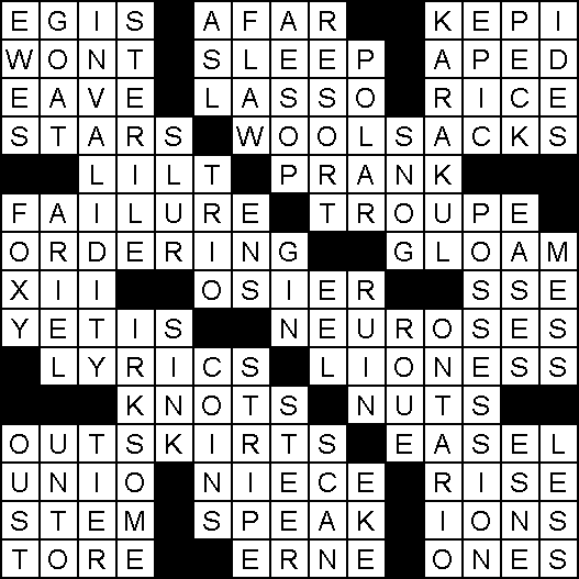 Solution for Crossword Puzzle of May 17, 2015