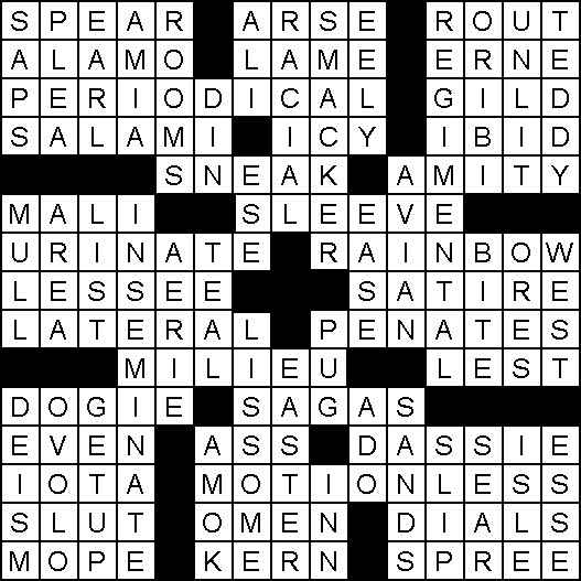 Solution for Crossword Puzzle of September 9, 2016