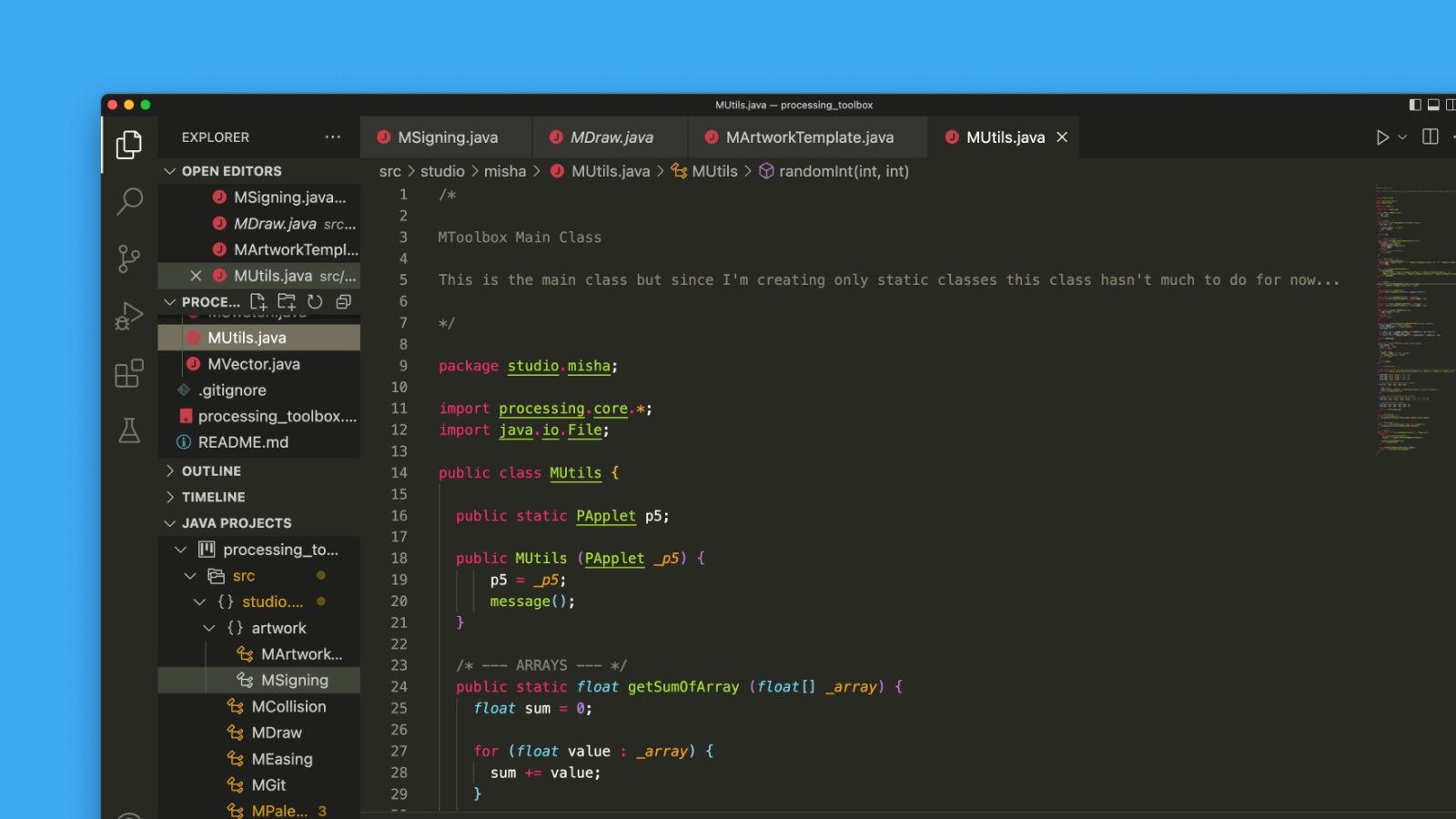 How I made my own Processing Java Library Misha.studio / Blog