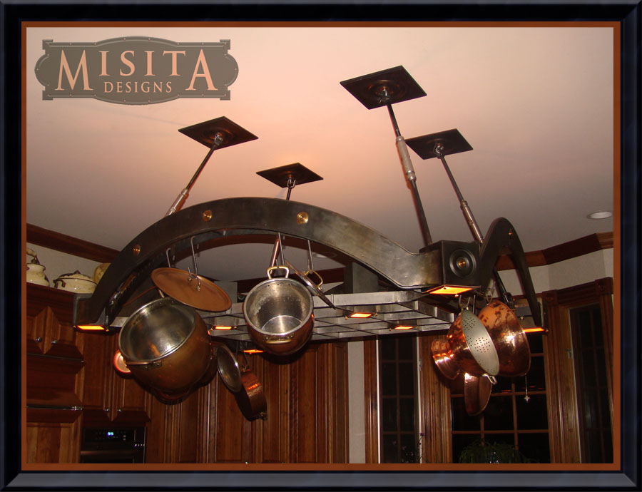 Custom Wrought Iron Pot Rack Custom Pot Rack Design Misita Designs