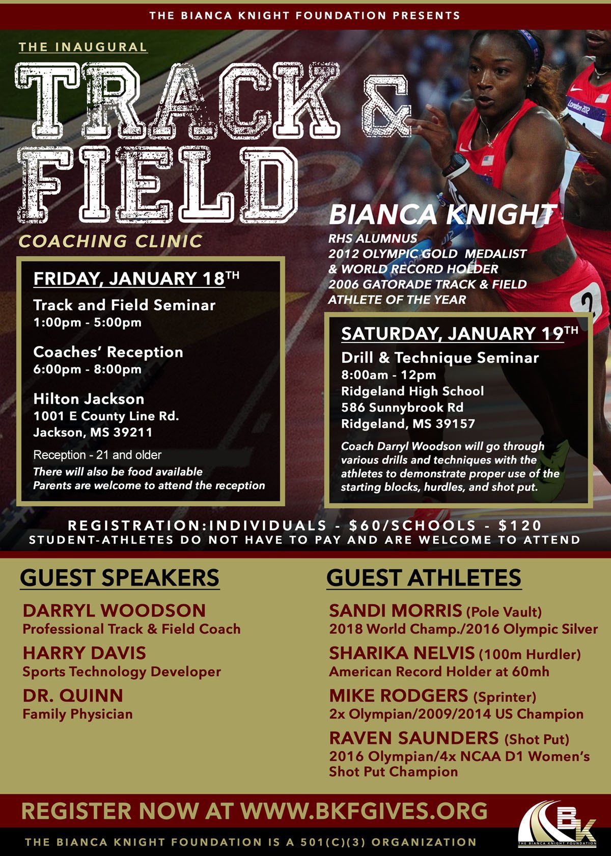 Track & Field coaching clinic Jan. 1819 Mississippi High School