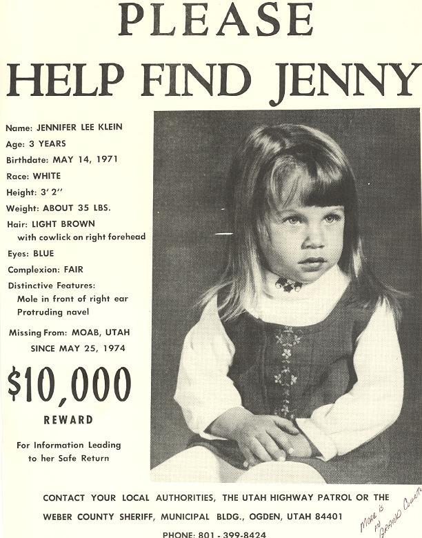 Jennifer Lee Klein Utah Missing Person Directory