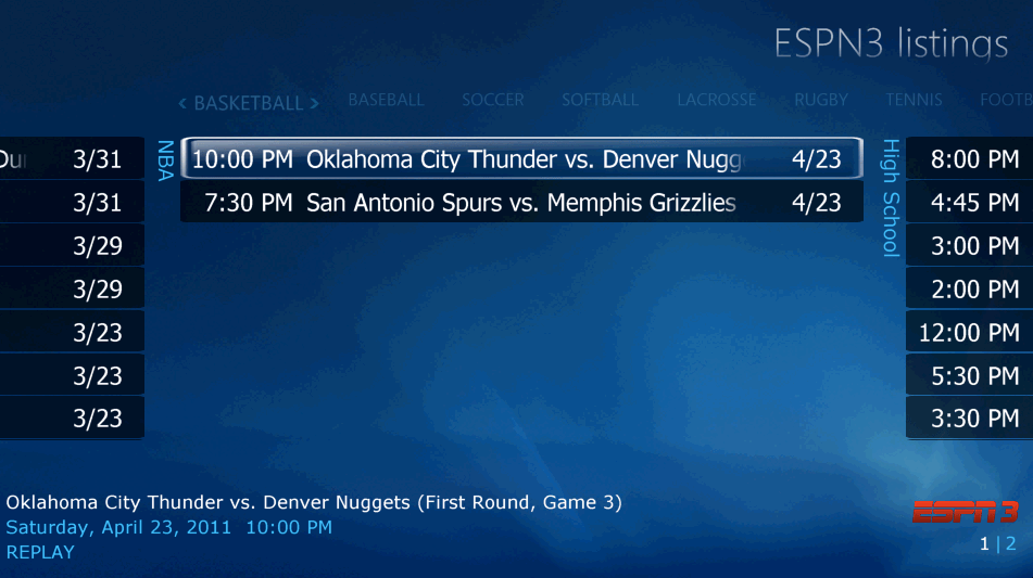 ESPN3WMC Watch ESPN3 Broadcasts on your HDTV via Media Center Remote