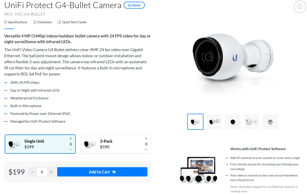 Ubiquiti UniFi Protect G4Bullet Camera Missing Remote