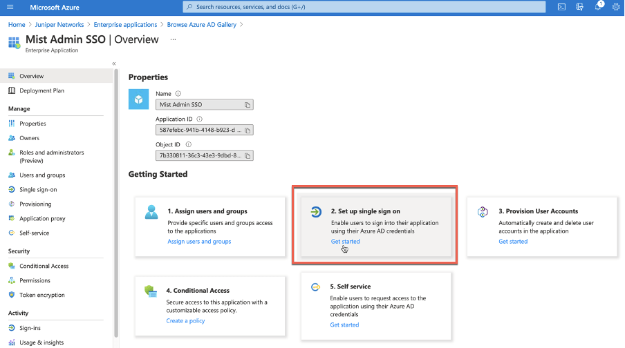 Azure Admin SSO Integration Mist