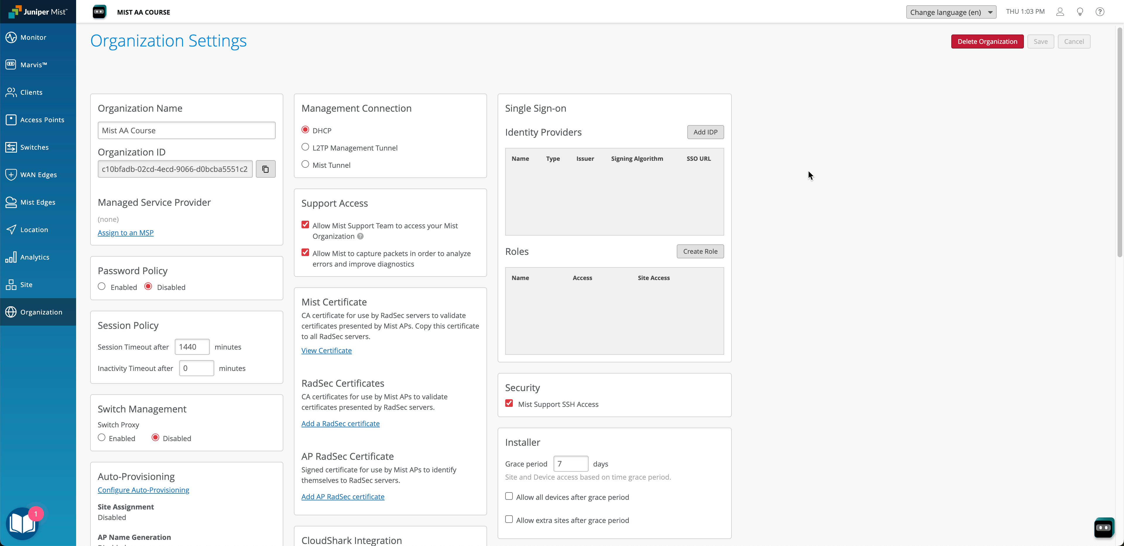PingId Admin SSO Mist
