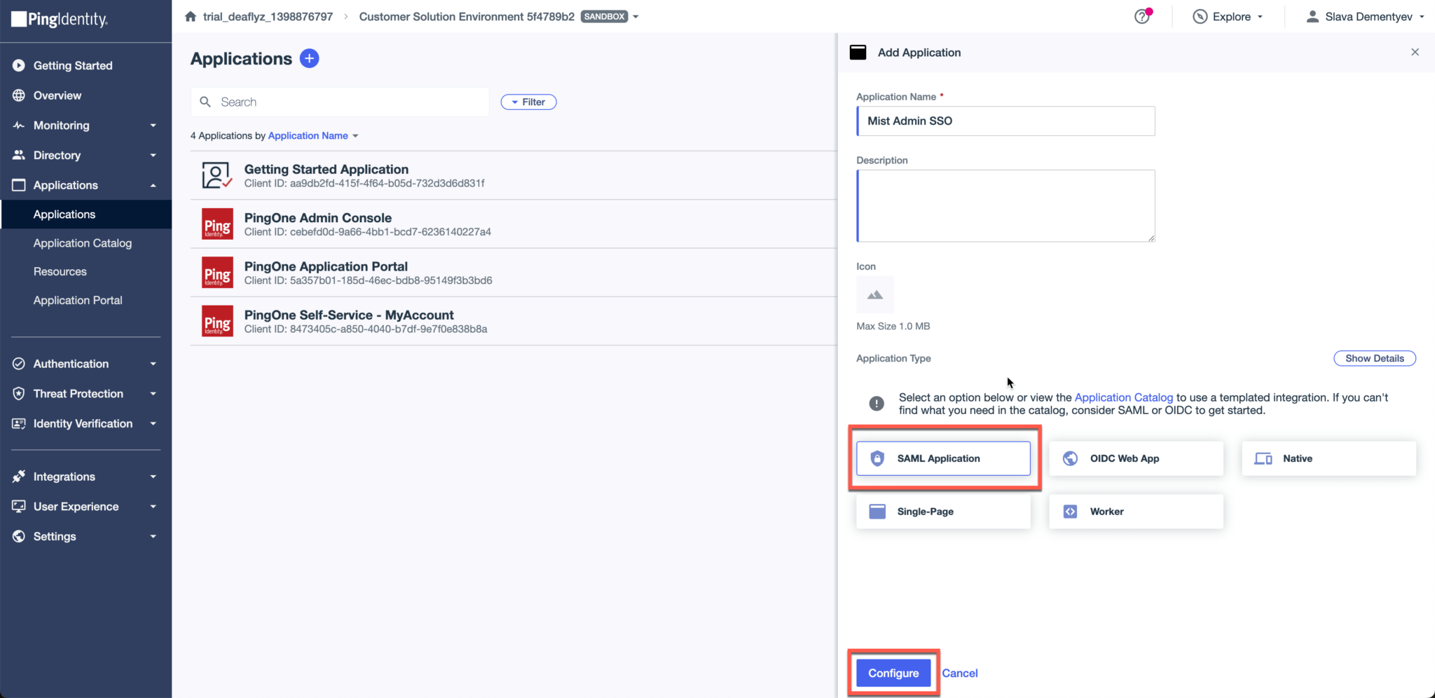 PingId Admin SSO Mist