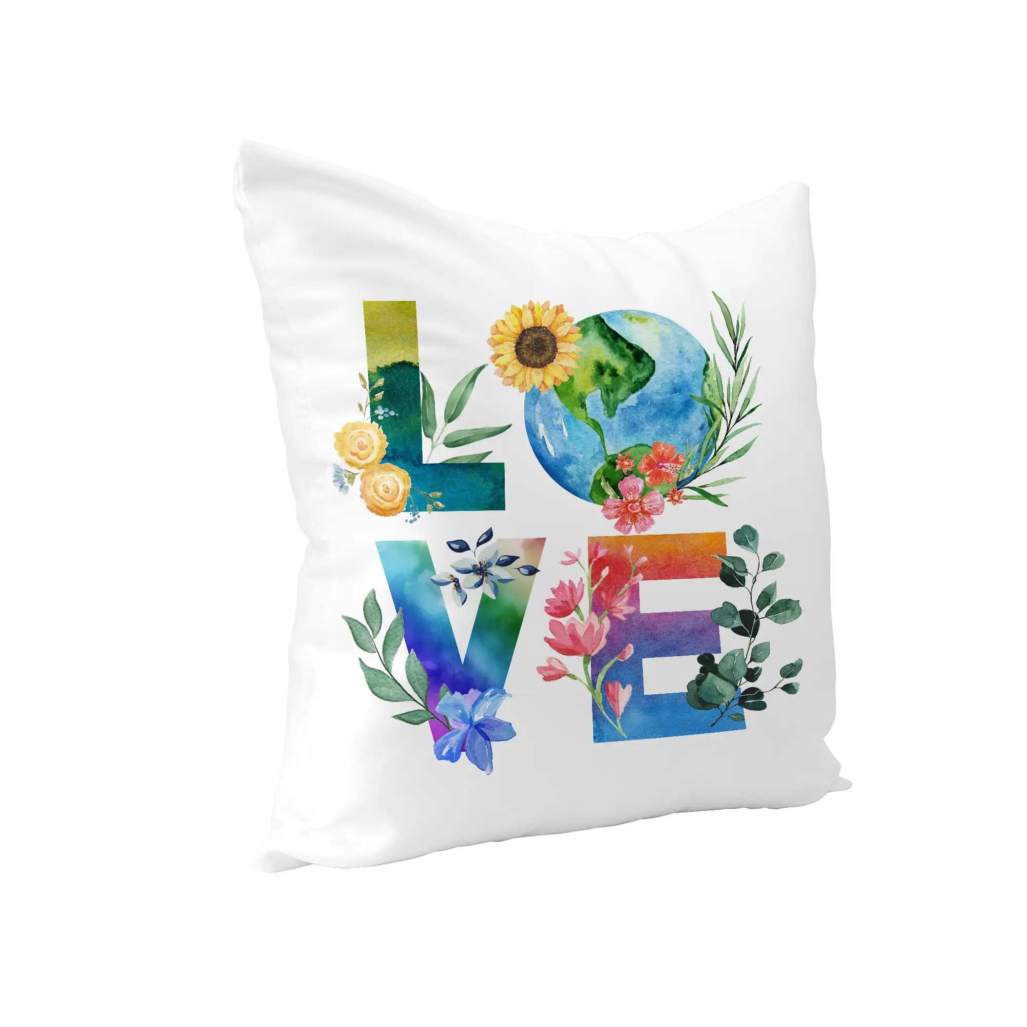 Small Cushion Cover & Insert 25 X 25CM (10 X 10″) White (love design) MISTYBAA