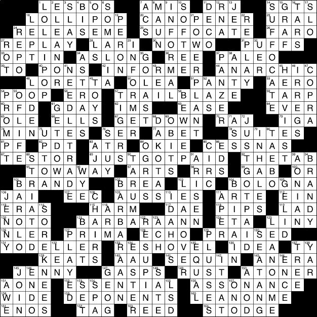 As is probably apparent, this crossword has two quirks. Firstly, the