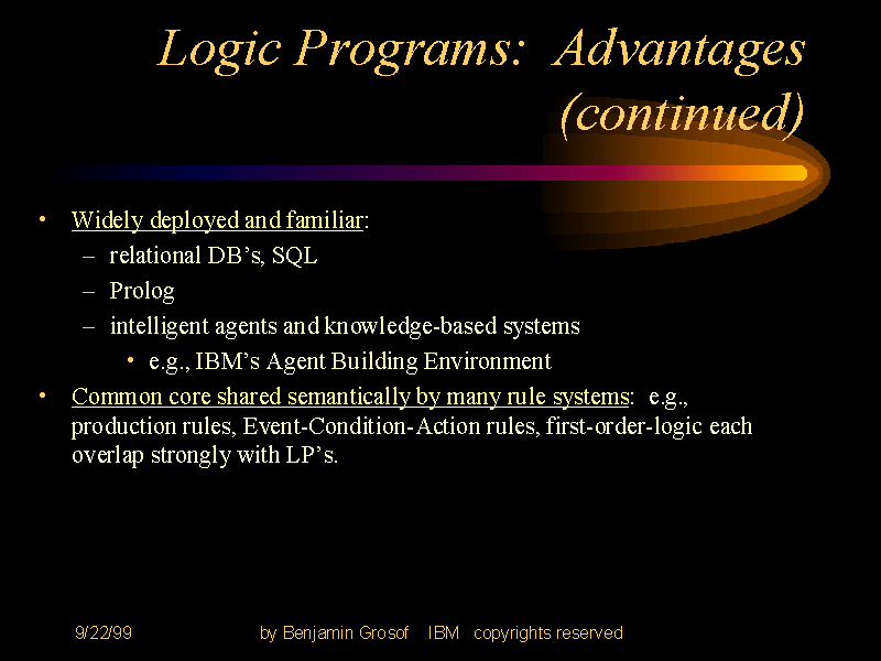 Logic Programs Advantages