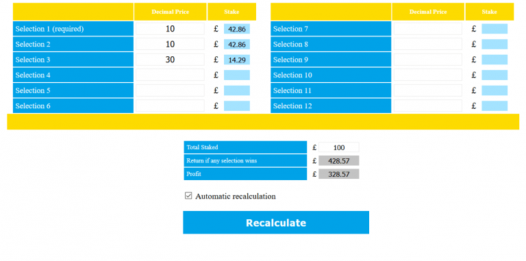 WordPress JavaScript Bet Calculator Plugin Mitash Digital
