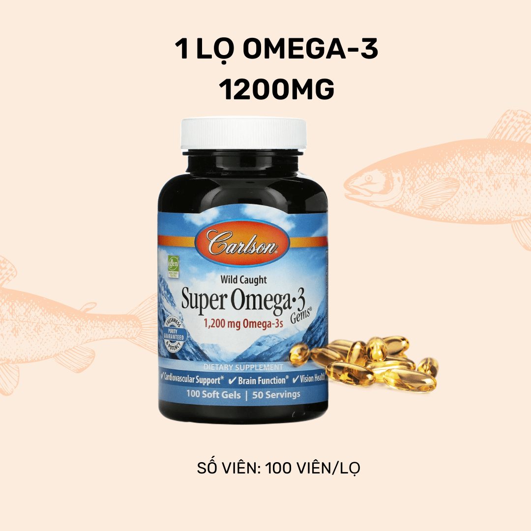 Super Omega3, 600 mg, Cá tự nhiên, 100 viên tặng thêm hộp 30viên ⋆