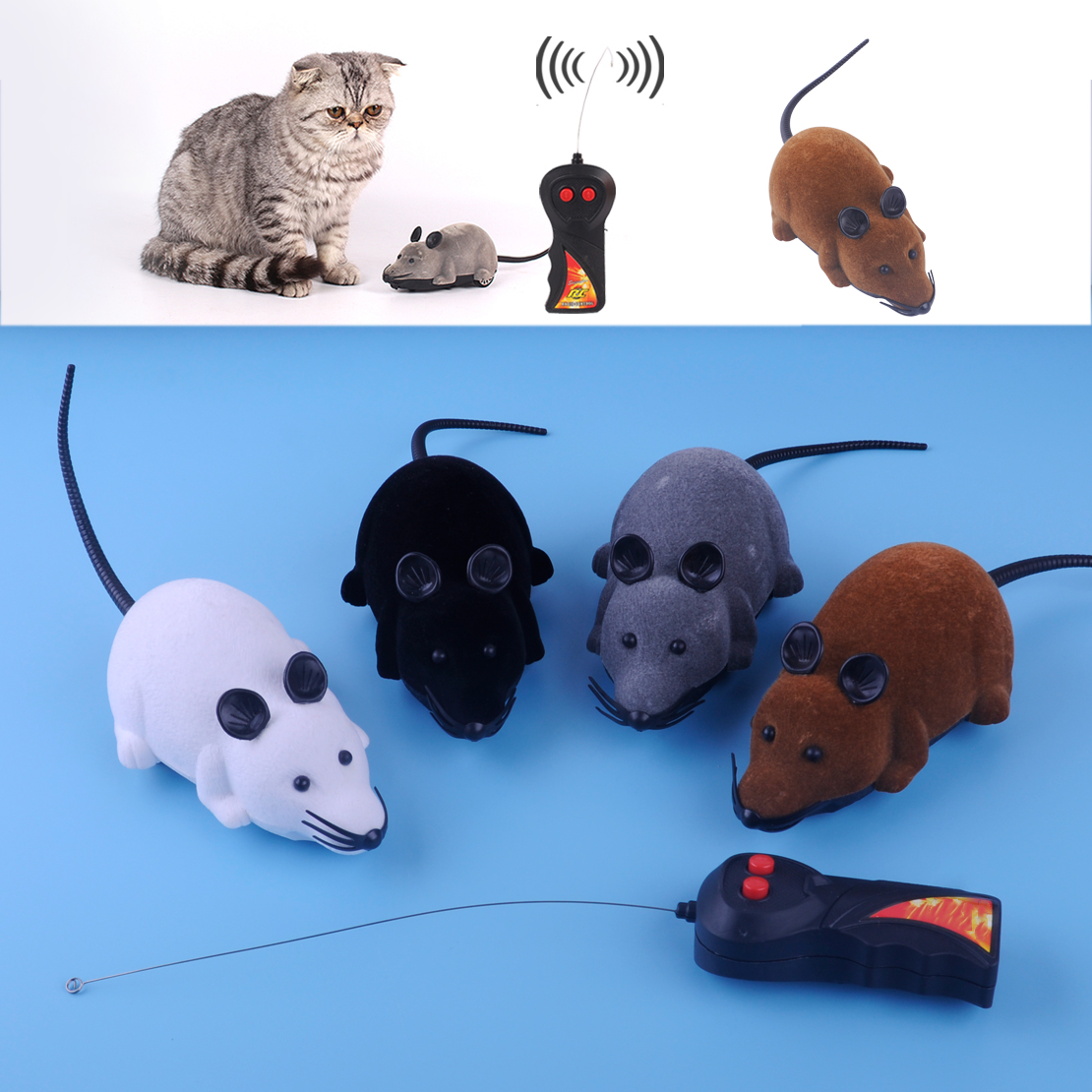 Elektrisch Maus Ferngesteuerte Mäusejagd Katzen Ratte Spielzeug Maus 4